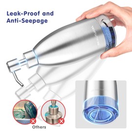 BEAUTURAL Soap Dispenser, Brushed Nickel Stainless Steel Case PET Liner Hand Pump Dispenser, Refillable Liquid Hand Dish soap Dispenser for Bathroom & Kitchen (15.2 OZ / 450ML)