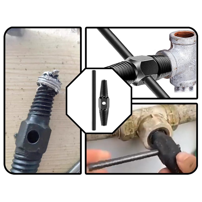 Lhbwhiz Double Head Screw Extractor Set, Left Extractor Removal Tool