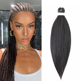 Gairyan Pre Stretched Braiding Hair 26 Inch Pre-Stretched Braiding Hair 1 Pack Natural Yaki Texture EZ Braids Professional Synthetic Hair for Braiding (Medium Brown)