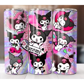 Handmade Kuromi 20oz Insulated Tumbler with Straw - Stainless Steel Mug