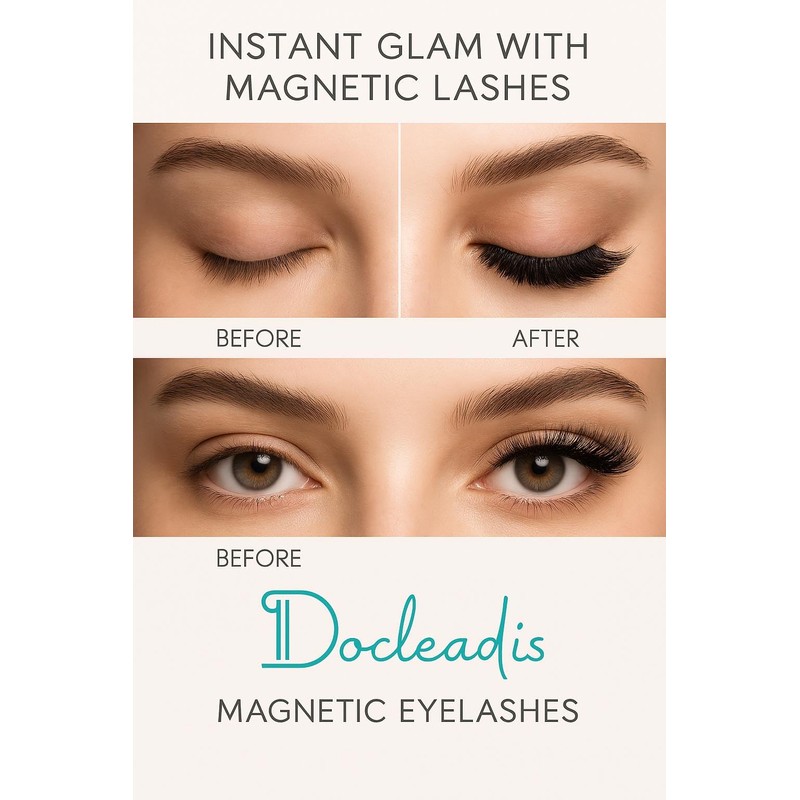 Magnetic Eylashes with Applicator, No eyeliner needed, 8 pcs (2