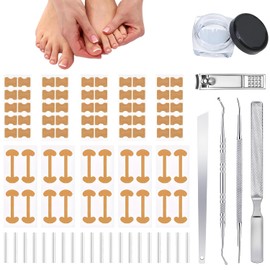 Professional Ingrown Toenail Set Breathable Ingrown Toenail Correction Strips, Curved Toenails Corrector Patch, Painless File and Lifter Pedicure Tools Home Pedicure Care