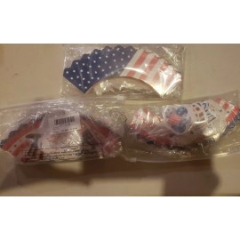 Unbranded Patriotic 4th of July Cupcake Decorating Sleeve Wraps & Toppers *96 Piece Kit