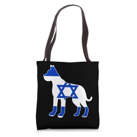 Boxer Silhouette Flag of Israel Tote Bag