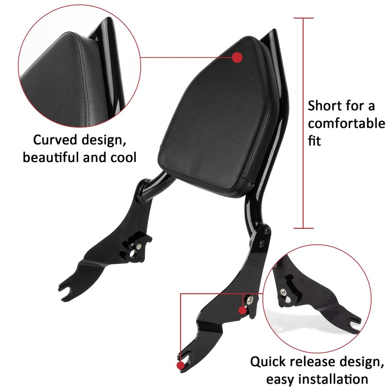 Sissy Bar, PSLER Motorcycle Detachable Backrest Passenger Purpose Seat Back