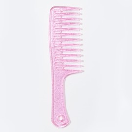 Large Wide Tooth Comb for Curly Hair, Big Tooth Detangling Comb for Men and Women, Jelly-colored (1Pcs Pink)