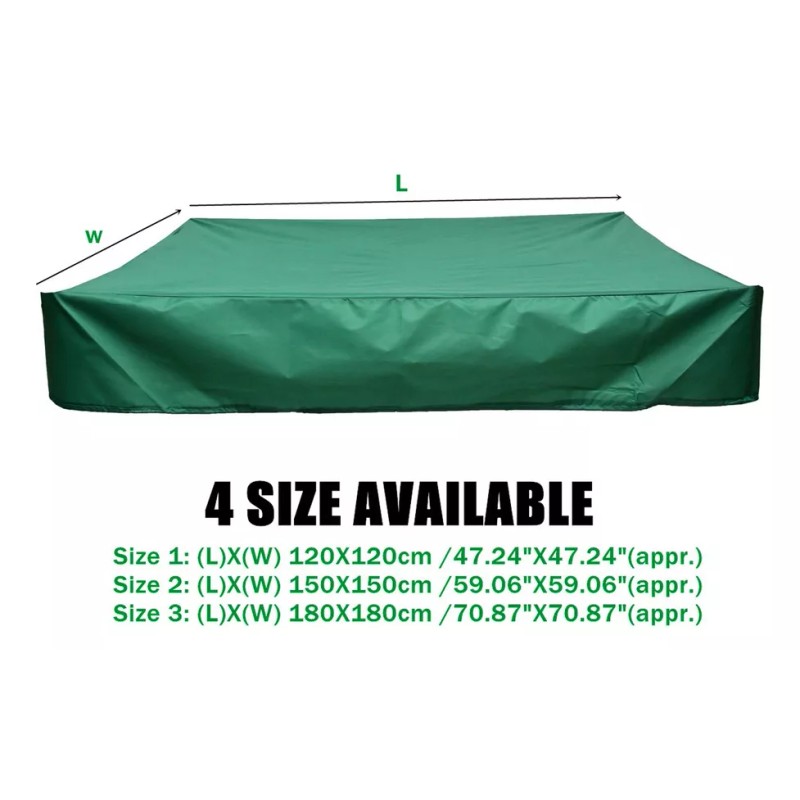 generic Protector Piscina Cuadrado Con Cubierta Caja De Arena Verde
