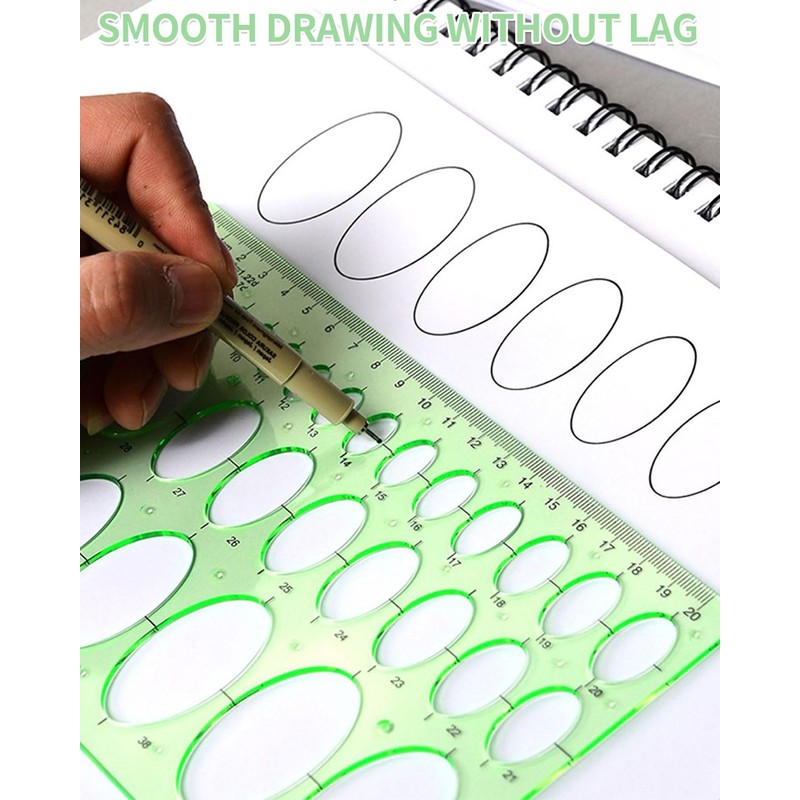 BPTRKOM Set of 3 Circle Stencils for Drawing - Clear