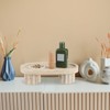 GlikCeil Natural Travertine Oval Tray with Legs 10 Inches Marble