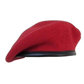 Uniform Accessories Unlimited Inc Scarlet (Red) Unlined Beret with Leather Sweatband (BERET ONLY, 7 3/4)