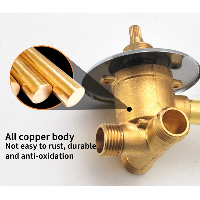 ZAKSEM 2/3/4/5 Way Brass Shower Faucet Bathroom Mixer Tap for
