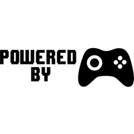Powered by Gaming X Vinyl Decal Sticker for Car/Window/Wall (Red Gloss)