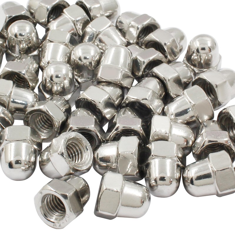 Hitefu - 50 tuercas de bellota M6-1,0 mm, tuercas de