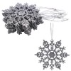 Christmas Concepts Pack of 12-10cm Silver Glitter Snowflake Hanging Decorations