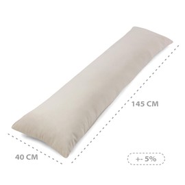 Totsy Baby Side Sleeper Velvet Pillow Cover, 40 x 145 cm, Cushion Cover for Oblong Pillows, Beige