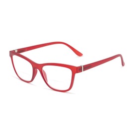 Cat Eye Bifocal Reading Glasses in Frosted Red by Readers.com | The Eiffel | +2.75