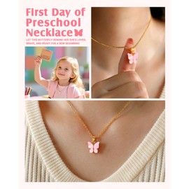 Kidbbi First Day of Preschool Pre K Necklace Back to School Gifts for Kids Girls
