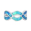 CloseoutWarehouse Blue Simulated Opal Infinity Knot Ring Sterling Silver Size