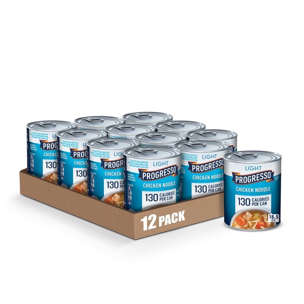 Progresso Light Chicken Noodle Soup, Ready to Serve Canned Soup,
