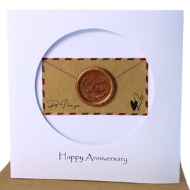 Camellia Bees 16th Wedding Anniversary Card For Her Him, Handmade Wax Anniversary Card for Wife, Husband, Couple(16th)