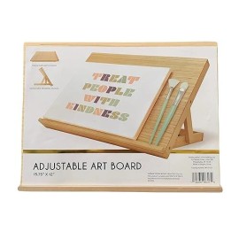 Revive Artistic Wood Desk Easel - Adjustable, Lightweight, Strong Back Support - Tablet