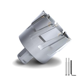 GRIXLEN 3" x 1-3/8" Annular Cutter with Weldon Shank,75mm Carbide Tip Annular Drill Bit for Stainless Steel, Iron (1-3/8" Depth, 3" Diameter)