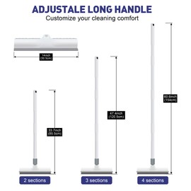 Yolaist Floor Scrub Brush with 60 inch Long Handle, 2 in 1 Heavy Duty Stiff Bristle Floor Scrubber Brush and Scraper for Cleaning Shower, Tile, Bathroom, Kitchen, Deck, Garage, Patio