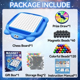 Eggsun Magnetic Chess Game Board Set,Intellectual Magnet Chess Strategy Games with 40 Magnetic Stones,Strategy Games for 2-4 Players,Educational Game for Family Birthday Party and Kids Adults