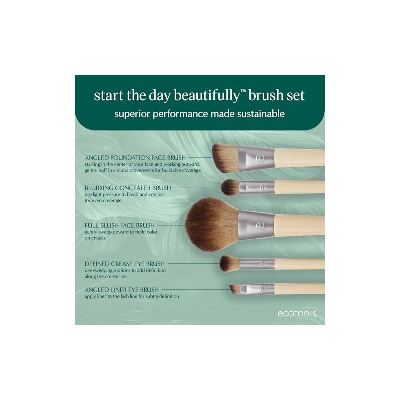 EcoTools, Start The Day Beautifully Kit, Set de Brochas para