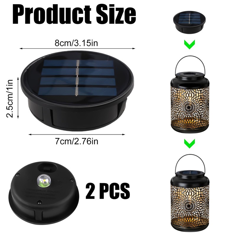 Pack of 2 Replacement Solar Module for Garden Light, Solar