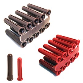 Mixed Pack Red & Brown Masonry Wall Plugs Anchors for Stone, Brick, Concrete 6.00/7.00mm Fixing Hole Diameter Heavy Duty NOT FOR PLASTERBOARD (4 Pack - 320 Red / 240 Brown)