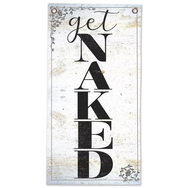 Lone Star Art Get Naked Bath Scroll - Canvas Wall