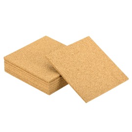 uxcell 8 Pcs Cork Coaster for Drink, 90mm/3.54inch Square Absorbent Reusable Cork Mats Blank Coasters for Wine Glass Cup Mug DIY Crafts (3mm Thick)