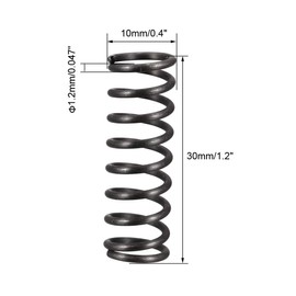 sourcingmap Compression Spring - 1.2mm Wire Dia , 10mm OD , 30mm Free Length Spring Steel Extension Spring,Black,20Pcs