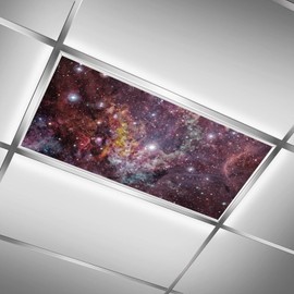 2 Pcs Fluorescent Light Covers for Ceiling Lights,Starry Sky Magnetic Light Covers with 10 Magnets Fluorescent Light Filters for School Classroom Home Office Drop Ceiling Lamp Decor 4 x 2 Feet