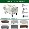 CRFATOP Ottoman Chair Cover Large Ottoman Chair Slipcovers Printed Rectangle