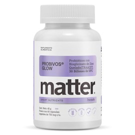 Matter Probivos Glow, Probioticos BL21  LRa05 con Zinc TRAACS 30 Billones de UFC, Apoyo al Bienestar Cutáneo y Equilibrio Intestinal, 1 Frasco 60...  