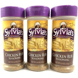 Sylvia’s Chicken Rub Seasoning, Perfect Poultry Seasoning, Roast Chicken Rub, BBQ Rub 4 Oz (Pack of 3)