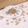 80pcs/Box Clear Cubic Zirconia Charm Pendants Mixed Shapes Alloy Dangle