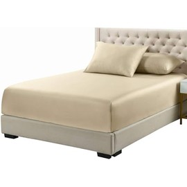 Viscose from Bamboo Fitted Bottom Sheet Only, Olympic Queen Size, Deep Pocket, Extremely Soft Sheets, Solid Beige