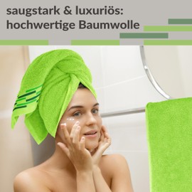 Lashuma Lugano Deluxe Hand Towels 50 x 100 cm Green Apple Green