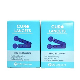 CUROfit 28G 100 Twist Top Lancets, Simple Comfortable Blood Glucose & Cholesterol Measurements