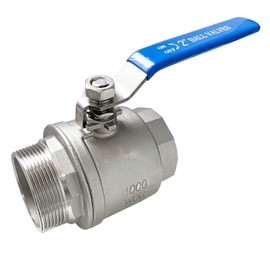 LOZOME 2" Male to Female Thread Full Port Ball Valves NPT 304 Stainless Steel for Water Oil Gas WOG1000
