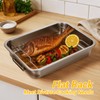 Tifanso Stainless Steel Roasting Pan - Heavy Duty Turkey Roasting
