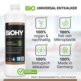 BiOHY Universal Descaler (1l Bottle) + Dispenser | Concentrate for 20 descaling processes per Bottle | Compatible with All Fully Automatic Coffee & Espresso Machines (Universal Entkalker)