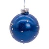 Kurt Adler 80mm Glass Happy Hanukkah Blue Ball Ornament