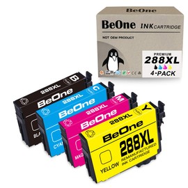 BeOne Remanufactured Ink Cartridge Replacement for Epson 288 XL 288XL T288 T288XL 4-Pack to Use with Expression Home XP-440 XP-340 XP-446 XP-330 XP-430 XP-434 Printer (Black Cyan Magenta Yellow)