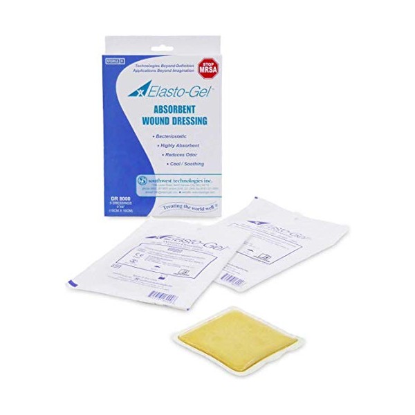Elasto-Gel Sterile Wound Dressing Without Tape 12"x12" 5/Box DR8700