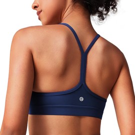 BAYDI Clouduxi Y-Back Sports Bra - Light Support Racerback Yoga Bra, A-C Cup, navy blue