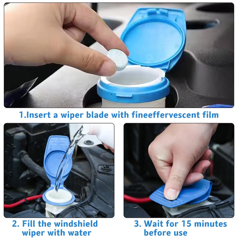 Concentrated Solid Windscreen Washer Tablets, Screenwash Tablet for Car Windshield